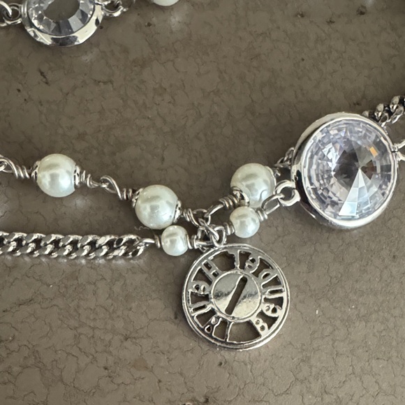 Henri Bendel Multi-Strand Glass Pearl and Crystal Silver Necklace - Picture 10 of 14